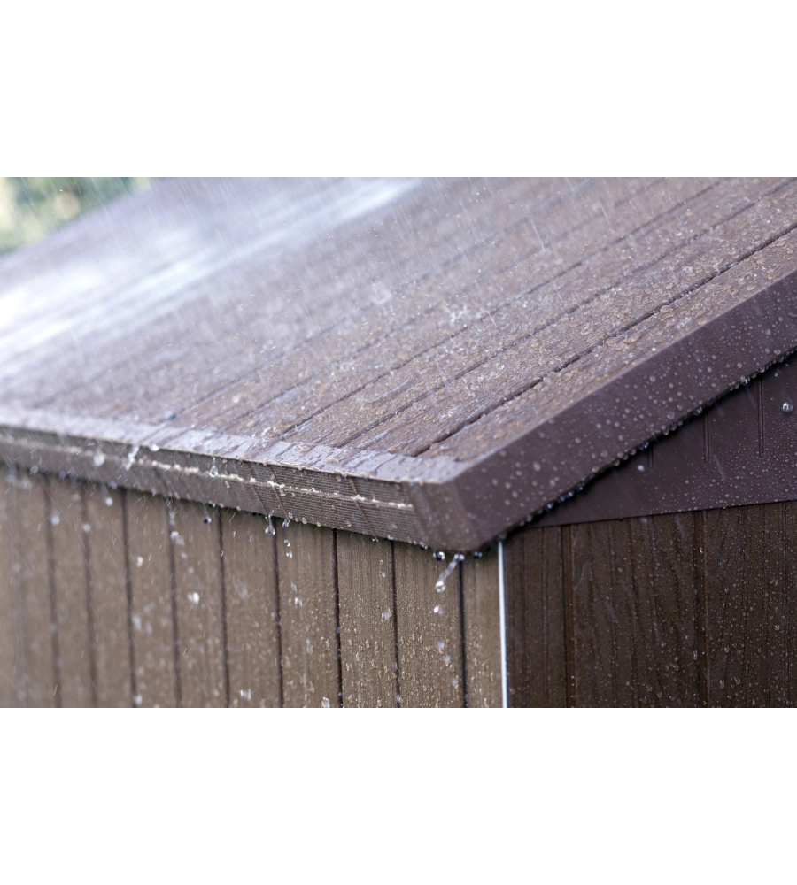 CASETTA DA GIARDINO KETER "DARWIN 6x6" IN EVOTECH+ COLORE MARRONE CON PORTA BATTENTE DOPPIA 190X183X221 CM